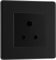 Plaque plate sans vis - Noir mat - Broche ronde unique - Prise 5 A - Insert noir