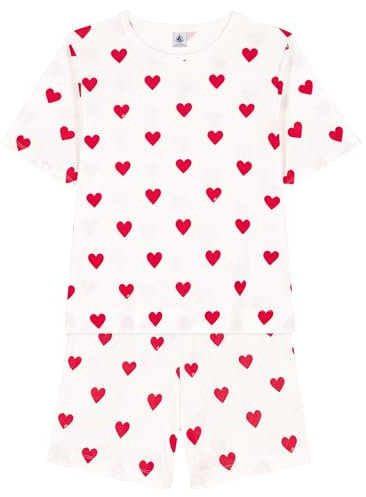 Petit Bateau A0B5V Kurzärmeliges Pyjacurt Damen Marshmallow/Terkuit M