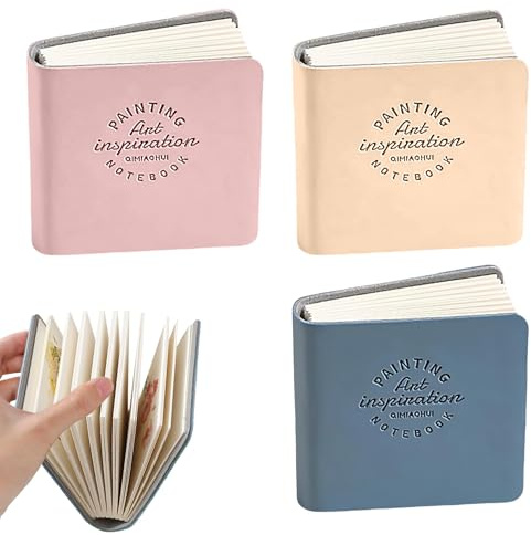 Caldamn 3PCS Small Sketchbook Pocket Sketchbook,Mini Sketch Book Travel Watercolor Note,Tiny Travel Watercolor Book,Journal Notebook,Small Notebooks