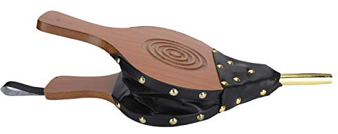Ejoyous Fireplace Blower, Ergonomic Design Lightweight Wooden Bellows with Leather for BBQ, Campfires. Easy to Use, Convenient Storage, Wide Application