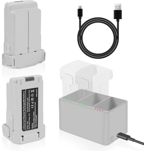 Fantasyo Mini 3 Pro Akku Intelligent Flight Mini 3 Akku 2 Stück 3850mAh Mini 3 Akkuladegerät Mini 3 Ladestation Kit Kompatibel mit DJI Mini 4 Pro/ 3 Pro/3 Drohne
