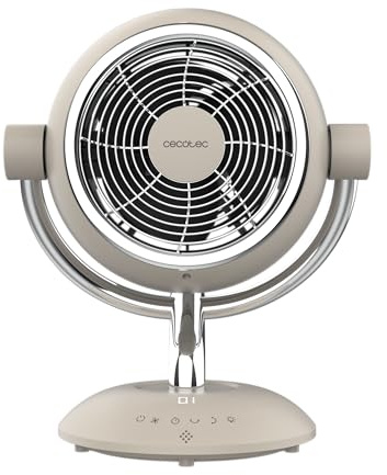 Cecotec Ventilador de Sobremesa Circulador de Aire con Luz LED EnergySilence 960 Cyclone Desk Eve. 35W, 6 Velocidades, Oscilación e Inclinación Ajustables, Temporizador, Pantalla, Táctil y Mando