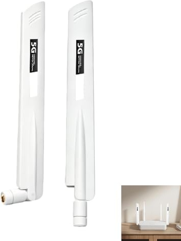 2 st 18DBI 5G LTE-antenn, 5G-antenn för router, SMA hane, 600-6 000 MHz wifi-signalförstärkare för PCI WLAN Bluetooth-router, hastighetsförbättring