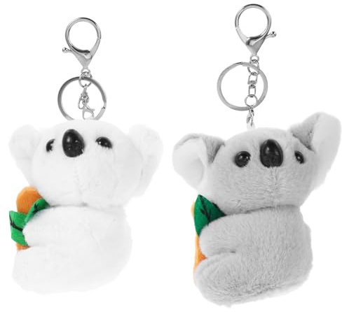 SHOWERORO Llavero Felpa y Algodón Pp de Koala de Peluche Colgante Adorable 2piezas Decoración Creativa y Funcional para Llaves y Bolso para Puertas y Bolsas