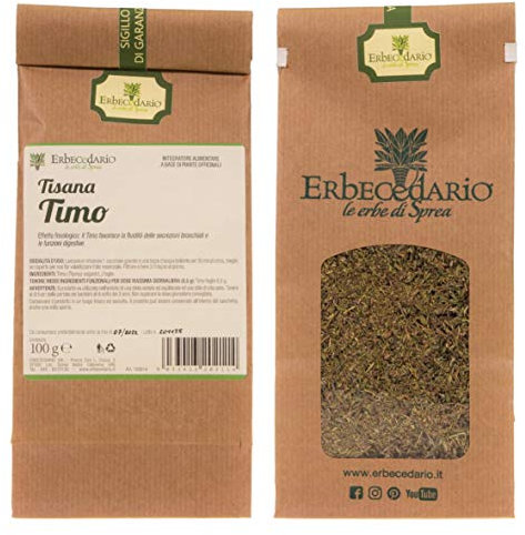 Tisana Timo, Per Benessere Vie Respiratorie, Digestione Lenta E Difficile, Per Purificare Vie Urinarie, 1 Sacchetto 100g