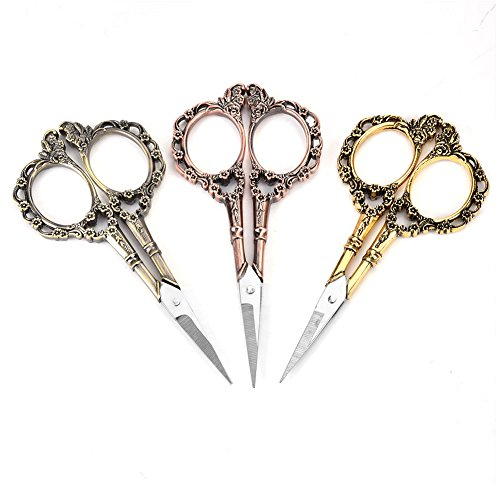 Antike Verlobungsschere Vintage Style Stickschere Schneiden Stickerei Blumenmuster Schere Nähwerkzeug Schneider Kleine Schere Haushalt DIY Nähzubehör(#1)