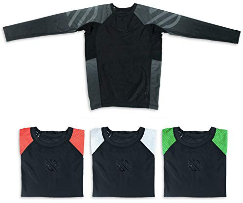 Sanabul Kinder Essentials Langarm-Training Rash Guard für MMA BJJ Wrestling - Schwarz - Klein