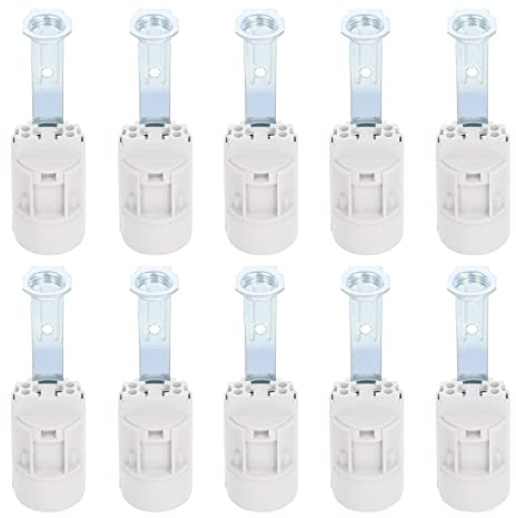 LABRIMP Base Ajustable 10 Uds. Bases de de Vela Cubierta Blanca de Bombilla de Lámpara Soportes de Piezas Base de Luz Portalámparas Ajustable