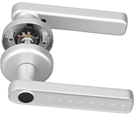 Fingerabdruck-Türschloss Einzelnes Intelligentes Türschloss Fingerabdruck-Türschloss-Reihe Elektronisches Passwort Zimmertür Intelligentes Fingerabdruck-Identifikationsschloss (Silber)