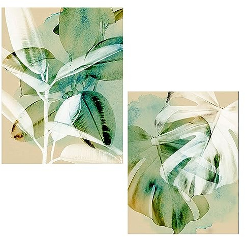 SHEGZHUC 40x50cm Diamond Painting Blätter Grüne 2 Pack Stickbilder Erwachsene Modern Diamant Painting Bilder Grüne Pflanzen Kinder