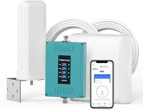 Cell Phone Booster for Home/RV/Metal Building,Cellular Signal Repeater Boosts 5G 4G LTE & 3G Signals on Band 2 4 5 12 13 and 17, Supports Verizon, AT&T, T-Mobile & More | FCC Approved
