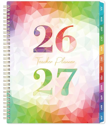 Teacher Planner 2026-2027 - Teacher Lesson Planner 2026-2027, July 2026 - June 2027, 8.5'' x 11'' with Monthly Tabs, Inner pocket