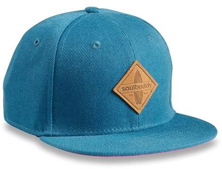 Soulbuddy Snapback cap per Bambini in 3 Taglie – Berretto da Baseball Leggero e Traspirante – Cappello Estivo per Bimbo e Bimba - Idea Regalo Originale (IT, Testo, L, Petrolio)
