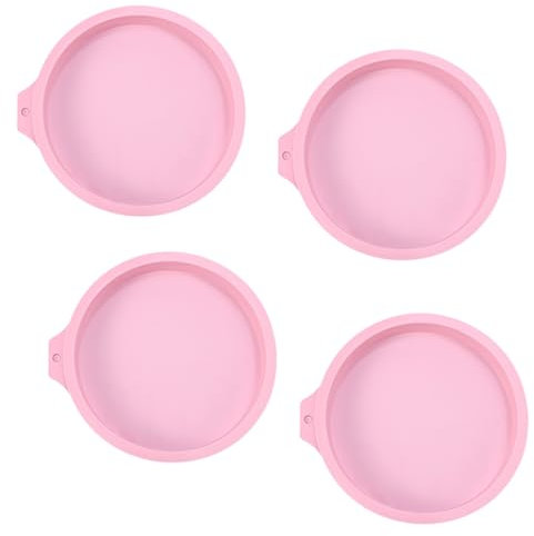 4 Stampi in Silicone Rotondi, 6 Pollici Set di Pirottini Silicone, Antiaderenti, Stampi in Silicone per Dolci, per Torte a Strati, Torte di Frutta, Pizza, Budino (15 cm)