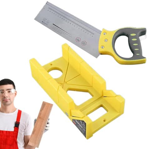 Ensemble De Boîte À Onglets Et De Scies, Boîte À Onglets De Coupe De Bois Scie À Main Outil De Coupe De Bois, Outil De Coupe De Bois Multifonctionnel Pour Les Projets De Menuiserie