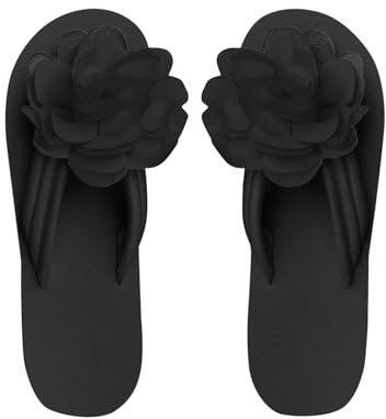 Damen Flip Flops Strand Schuhe Elegant Blumen Zehentrenner Leicht Sandalen Bequeme Sommer Strandschuhe Weiche Fussbett Sommerschuhe Freizeit Schlappen Indoor/Outdoor Pantoletten Badeschuhe