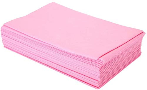 RASTKY Juego de Sábanas No Tejidas de 10 piezas: Funda de Cama a Prueba de Aceite para Mesa de Masaje, Sábanas Desechables Impermeables de 29,5 X 69 Pulgadas, Blanco/rosa/azul, Higiénicas y (PINK)
