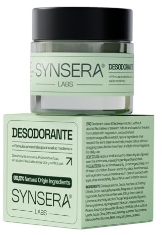 SYNSERA – Déodorant crème naturel 99,97% d'origine naturelle – Sans aluminium, parabènes et perturbateurs endocriniens – À base de Deobiome Noni® – Respecte le microbiote – Neutralise les odeurs