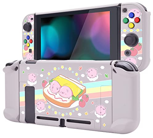 PlayVital Protective Case för Nintendo Switch Skyddsfodral för Switch-konsoler,Separerbar Skyddshård Skal för Nintendo Switch Joycon-Sandwich Griskött