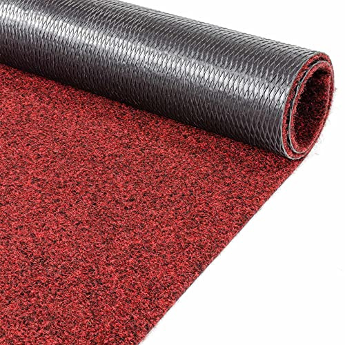 ANRO Poet Tapis de sol, paillasson, anti-salissures, pour l’intérieur et l’extérieur, convient au couloir, hall d’entrée, rouge, 100 x 100 cm