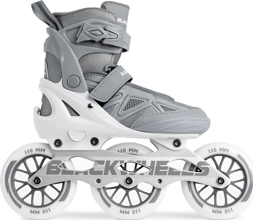 BLACKWHEELS Dynamic Inline Skates – Pattini veloci a tre ruote con guida in alluminio, cuscinetti a sfera ABEC-7 e regolazione one-step per viaggi veloci e dinamici