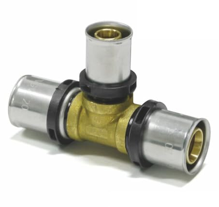 Sanpro THPRESS Pressfitting T-Stück Mittelabgang reduziert, Größe 26x3 - Abgang 20x2-26x3