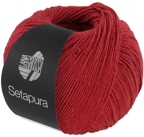 LANA GROSSA Setapura | Behagligt mjukt, matt sidengarn | handstickgarn av 100 % silke | 50 g ull för stickning och virkning | 200 m garn