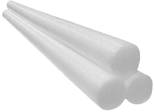 3x White Pool Noodle Swimming Aid Foam Noodles Swim Water Float Stick Log Woogle Water Kids Swim Child Toy Adult Floation Lounger Chair Learner Lession Lilo Flexible Baby Proofing Corner Protection