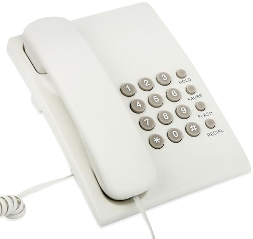 Uvital Basic Desktop Corded Telephone for Home with Ringer Volume Control