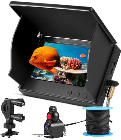 Tragbarer Fishfinder, Unterwasserkamera Angeln mit 4.3 IPS Display und 30m Kabel, Weitwinkel-Infrarot-Nachtsicht, IP67 wasserdicht, für Meeres-, See-, Fluss- und Eisangeln
