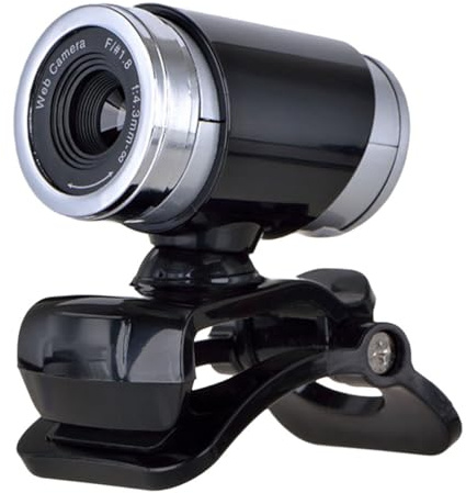 Hemobllo Webcam USB 720p avec Microphone Intégré, Clip de Fixation pour Bureau, Caméra HD pour Streaming et Cours en Ligne, Compatible PC Portable, Caméra Web Noire Polyvalente