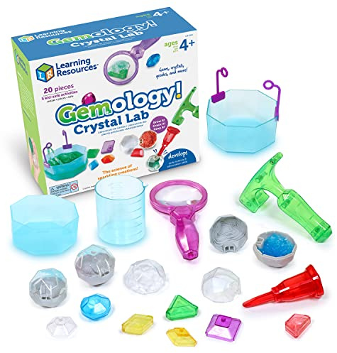 Learning Resources Gemology! Crystal Lab - 20 Pieces, Ages 4+ STEM Toys, Early Science, Science Kit for Kids, Fun Gifts for Kids