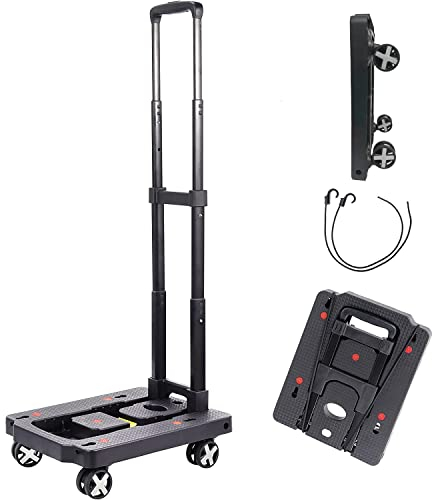 Chariot à Plateforme, MAXBROTHERS Chariot Pliant avec poignée télescopique et Roue en Caoutchouc rotative à 360, degrés pour Les Bagages, Shopping, Voyage, déménagement et Bureau (4)