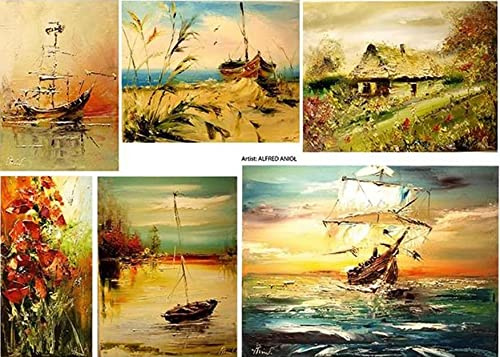 Zita`s Creative Rispapper A3 – landskap. Motiv-stråsilke, halmpapperspapper, decoupage papper