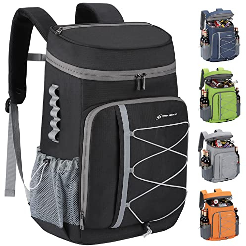 Maelstrom Zaino refrigerante, 35 lattine, a prova di perdite, borsa morbida isolata, borsa termica per spiaggia, campeggio, ghiaccio, viaggi, shopping, kayak, pesca, escursionismo, nero