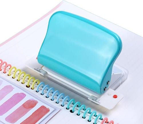 10 Loch Papier Bindemaschine, Schule Papierlocher A 4, A 5, A 6, A 7 Papierbinder, Tragbar Runder Loseblatt Locher für Ordner, spiralbindegerät papierbindemaschine, für Schule, Büro, Zuhause