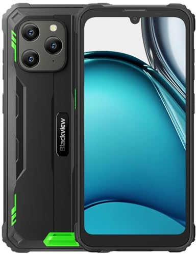 Blackview 4G Teléfono Resistente BV5300 Plus, 16GB+128GB, 3 Ranuras para Tarjetas, 13MP+8MP, Android 13 Dual SIM, IP68 Smartphone Antigolpes Impermeable, 6.1'' HD+, Batería 6580mAh, NFC, Verde