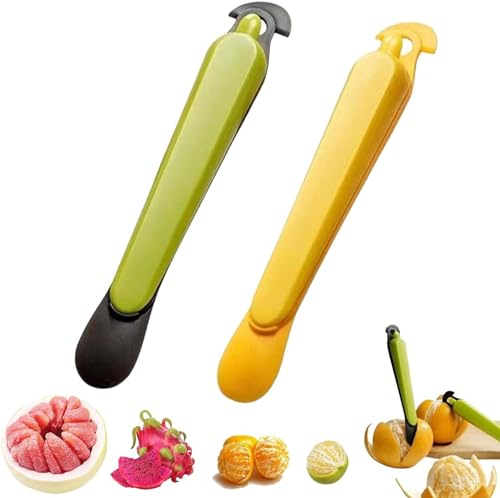 BAWUTZ Herramienta para pelar naranjas, herramienta multifuncional para pelar frutas de cocina, pelador de naranjas, pelador de naranjas portátil de acero inoxidable para el hogar (Y+G,1PC)