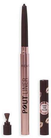 Revolution Beauty, Pout Bomb Plumping Lip Liner, Long Lasting Lip Shaper with Hyaluronic Acid & Vitamin E, Vegan & Cruelty-Free, Espresso Cool Nude & Brown
