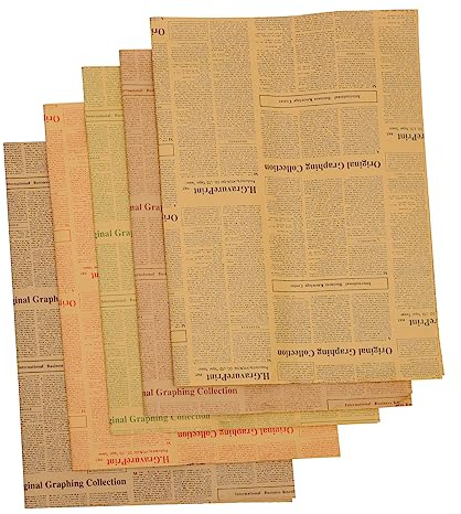 Healeved de Papel de Embalaje Kraft Vintage Papel Decorativo Retro 20 Piezas para Envolver Ramos y Flores para Manualidades y Ocasiones Obsequios