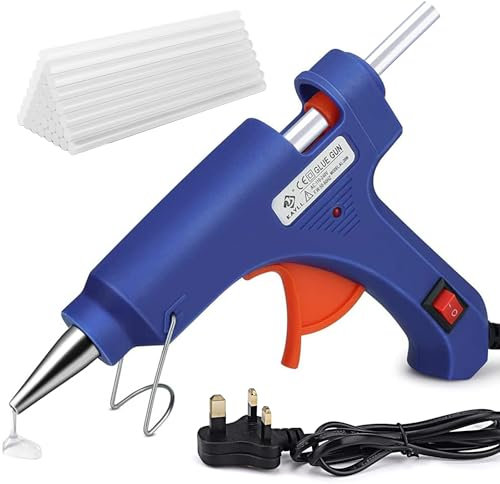 Glue Gun - 20W Mini Hot Glue Gun with 50 pcs 7 x 100 mm Glue Sticks - Glue Gun for Crafting - Fast-Heating Hot Melt Glue Gun for DIY Arts - Crafts - Fabric - Wood - Glass - Card - Home Repairs (Blue)