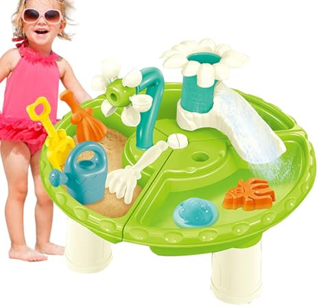 Wassertabelle - Sandstrand Wasserspiel Set | Kinderstrandtisch | 13-teilige Set-Tischspielzeug, Spielen Sandspielzeug, Sommerstrandspielzeug