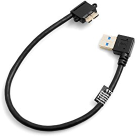 System-S Micro USB 3.0 vers USB A 3.0 - Câble court coudé à 90° - 26 cm