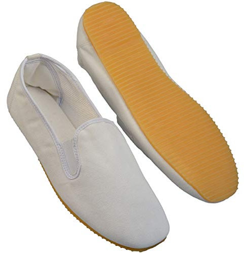 Bay Kung Fu Schuhe Thai Chi Chinisische Slipper Wushu Yoga Tai Chi Kampfkunst schwarz Qi Gong Win Tsung (43, weiß)