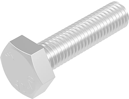 Tornillo de cabeza hexagonal SECCARO M8 x 30 mm, acero inoxidable V2A VA A2, DIN 933 / ISO 4017, cabeza hexagonal, 20 piezas