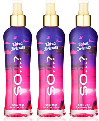 So…? Summer Escapes Damen Ibiza Dreams Duftendes Körpernebel, bodyspray für damen 200ml Bündel (3er-Pack)