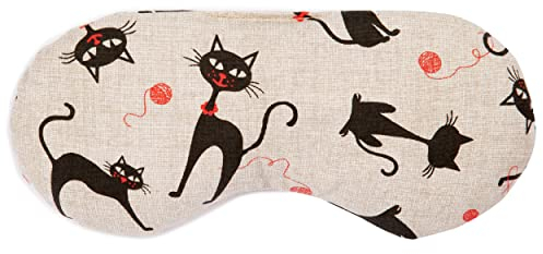 GIRAFFENLAND Augenkissen Leinsamen + Augentrost, zur Entspannung, zum Kühlen oder für Yoga - Farbe: Katze-Mimi