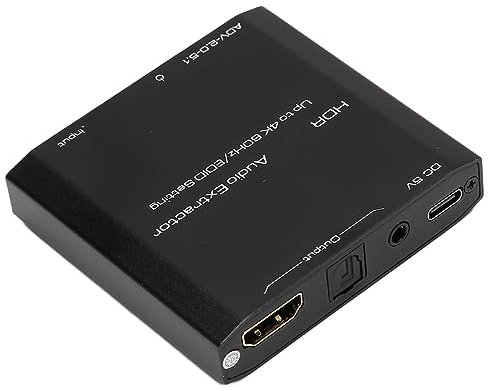 Extracteur de Son HDR HDMI, Séparateur D'extracteur Audio Vidéo HDMI Prenant en Le Convertisseur de Réglage EDID 4K 60Hz, pour HDCP Digital DTS 5.1 PCM, pour Lecteurs PS5