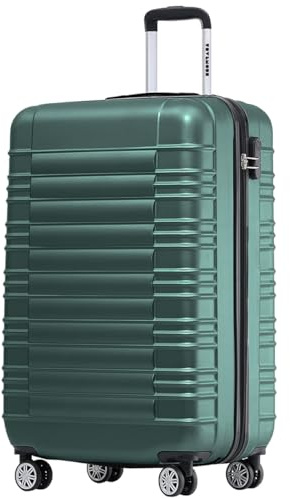 TRVLMORE Koffer & Trolleys - Handgepäck Koffer - Reisekoffer Mit Rollen - Handgepäck Trolley 54x36x20, Hartschalenkoffer Klein, Koffer Handgepäck 54x36x20 Leicht, Trolley Handgepäck, Luggage, Grün