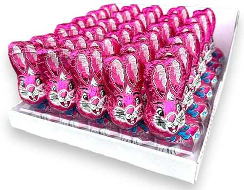 1,800g - 30 x 60g OYOY Oster Schokolade Großpackung I 30x pinker Osterhase je 60g I kleine Gastgeschenke